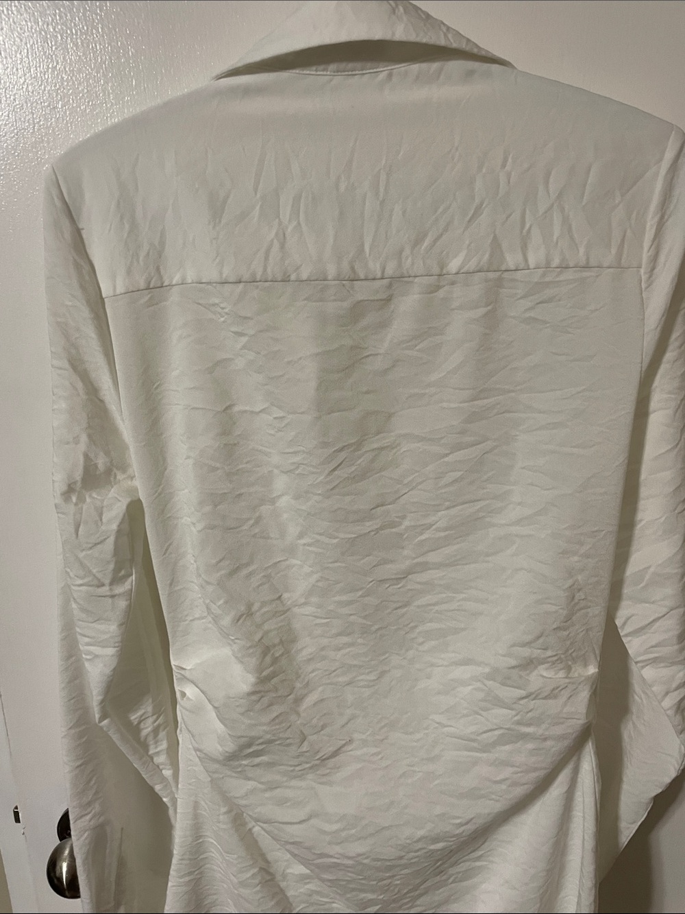 Choosy Cream Colour Long Sleeve Ruched Waistline Dress Size 4 - Picture 10 of 11
